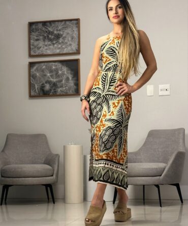 Vestido Midi Alças Sombra de Carvalho