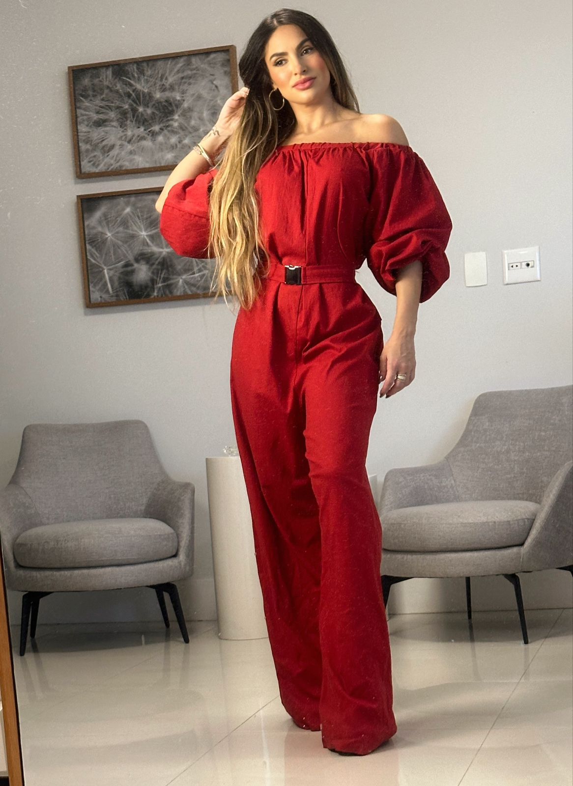 Macacão Viscolinho Red