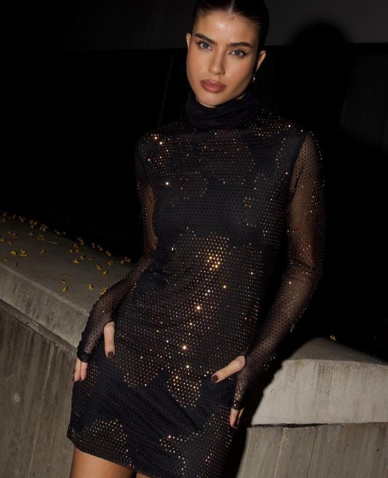 Vestido Tule Com Aplicação