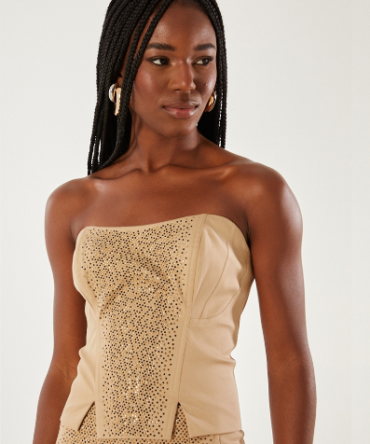 Top Sem Alça Com Aplicação